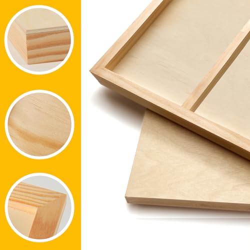 2 Pack 18x24'' Unfinished Gallery Birch Wood Canvas Panels | 1 1/2" Deep Art Cradle Boards for Painting, Pouring, Burning, Epoxy Resin, Laser Engraving Cutting - size: 18*24 2 Pack