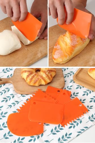 LRONG 6PCS Pottery Tools Plastic Clay Scraper Set Scraping Handle Carved Soft Clay Sculpture Knife Industrial Clay Scraper Sculpture Tool (Orange) - color: orange
