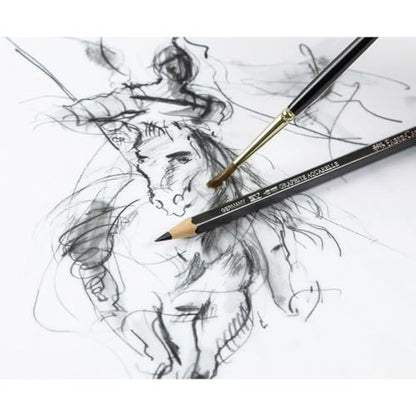 Faber-Castell Graphite Aquarelle Water-Soluble Single Pencil, 8B,Black - style: 8B