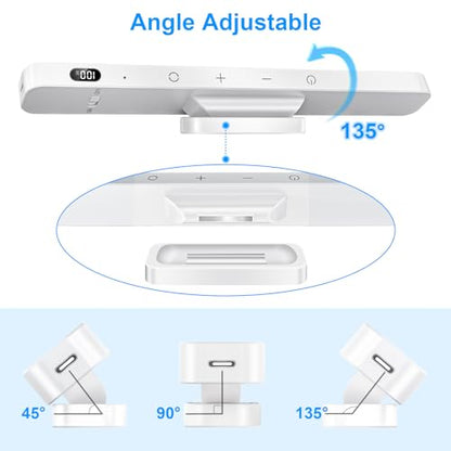 Ferswe 3W Rechargeable Light Bar with Remote Control, 3 Color Adjustable Mirror Lights, 2000mAh Battery Makeup, Touch for Cabinets, Magnetic Stick On for Closet, Kitchen