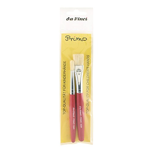 da Vinci Student Series 5118R Primo, Round and Flat Hog Bristle with Red Handle, Sizes 12 and 16 - color: Red, style: Hog Bristle