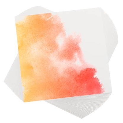 PATIKIL 50 Pcs Pure Cotton Watercolor Paper 140lb/300 GSM 4x4 - size: 4x4 Inch