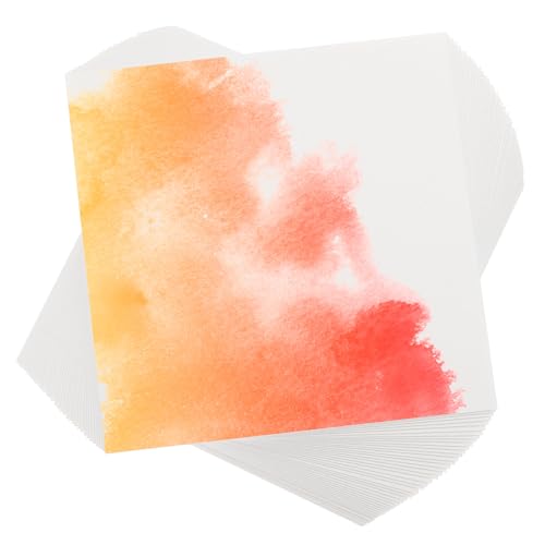 PATIKIL 50 Pcs Pure Cotton Watercolor Paper 140lb/300 GSM 4x4 - size: 4x4 Inch