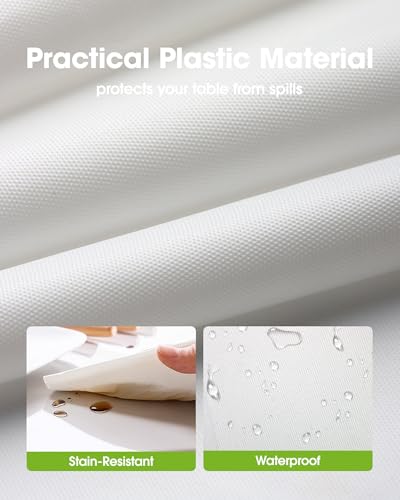Pureegg Plastic Table Cloth Disposable 3 Pack, 84 Inch Round Table Cloth, Leakproof Table Cover for Parties, Picnic, Weddings, White - color: White, size: 84" Round