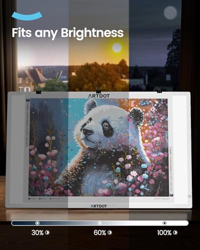 ARTDOT A1 Large LED Light Pad for Diamond Painting AC Powered Light Board Kit Adjustable Brightness Light Box Drawing for 5D Diamond Painting Kits - size: A1