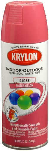 Krylon K05353307 ColorMaster Paint + Primer, Gloss, Watermelon, 12 oz. - color: Watermelon, size: 12 Ounce (Pack of 1), style: Gloss