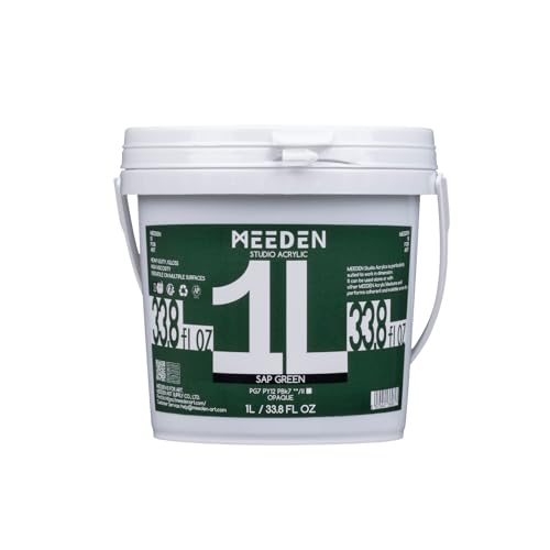 MEEDEN Sap Green Acrylic Paint: 1L /33.8oz Heavy Body Gloss Finish | Thick Art Paints Non-Toxic for Canvas Crafts Painting - color: Sap Green - 1L