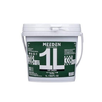 MEEDEN Sap Green Acrylic Paint: 1L /33.8oz Heavy Body Gloss Finish | Thick Art Paints Non-Toxic for Canvas Crafts Painting - color: Sap Green - 1L