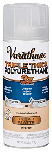Varathane Triple Thick Polyurethane Matte Wood Finish Spray | One Coat Protection, Self-Leveling Formula, Scratch And Stain Resistance, Aerosol Application, 11.25 Oz - size: 11.25 oz Spray (Pack of 1), style: Matte