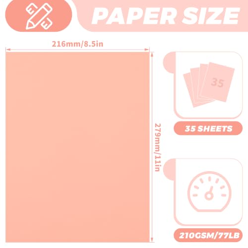 35 Sheets Blush Pink Cardstock - 8.5'' x 11'' 77lb/210gsm - color: Blush Pink
