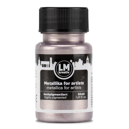 Metallic Acrylic Paint 1.69 fl oz - Rose - Premium Metallic Paint for Artists and Crafters. High Coverage, Lightfast & Durable. Ideal for Canvas, Wood, Ceramic & More - color: Rose