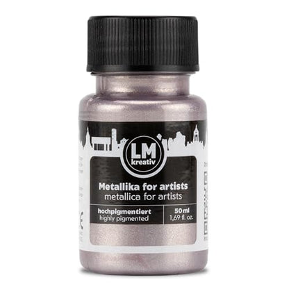 Metallic Acrylic Paint 1.69 fl oz - Rose - Premium Metallic Paint for Artists and Crafters. High Coverage, Lightfast & Durable. Ideal for Canvas, Wood, Ceramic & More - color: Rose