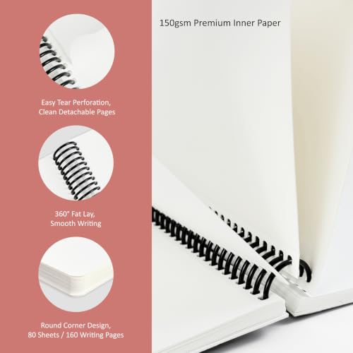 Hardcover Sketchbook,7.2"x8.3"Spiral Bound Drawing Pad,Crimson Petal | 150gsm(92lb)Acid-Free Thick Paper,Blank Art Journal for Adults,Artists&Beginners,Ideal for Sketching,Doodling and Mixed Media - color: crimson petal