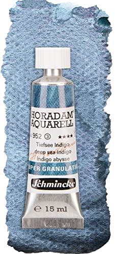 Schmincke - HORADAM® AQUARELL, Super Granulation, 14 952 006 Deep Sea Indigo, 15 ml tube, very strong granulating tones, finest, super granulating watercolors - color: 952 deep sea indigo, size: 0.51 Fl Oz (Pack of 1)