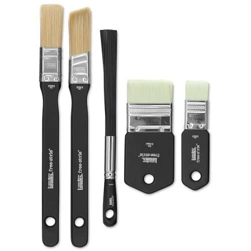 Liquitex Professional Freestyle Large Scale Brush 5-Piece Set | Sustainable Synthetic Brush Bristles Retain Their Shape, Non-Slip Ergonomic Handles, Rustproof Stainless Steel Ferrule - size: Set, style: 5 - Piece Set
