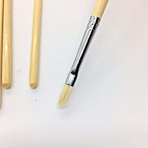 Filbert Artist Paint Brush 10 Piece Set Medium Stiff Pure Hog Bristle Extra Long Handle #0, Acrylic Oil Watercolor - size: #0(Filbert 10PCS)