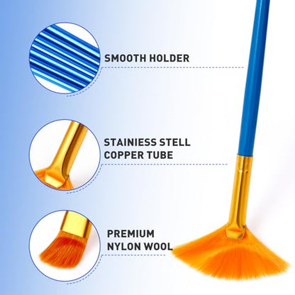 ESRICH 100PCS Paint Brushes, Paint Brush for Acrylic Painting - size: 100p