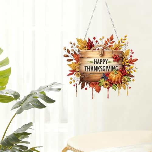 Fall Diamond Art Kits for Adults Thanksgiving Pumpkins - color: Dp04129