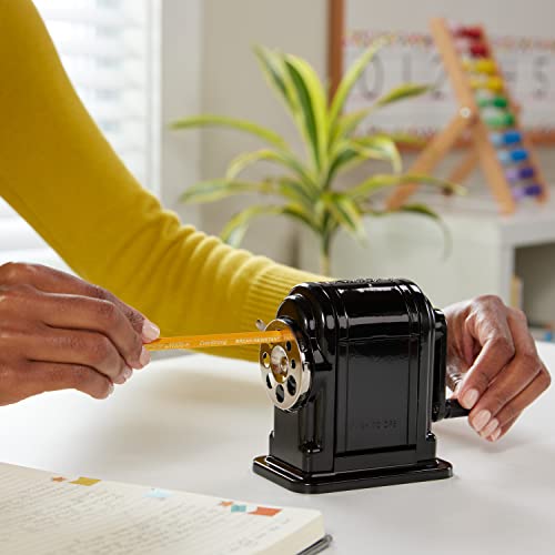 X-ACTO Ranger 55 Classroom Manual Pencil Sharpener, Black, Mountable, Adjustable for 8 Pencil Sizes - Classroom, Teacher Supplies - size: 1 Count (Pack of 1)