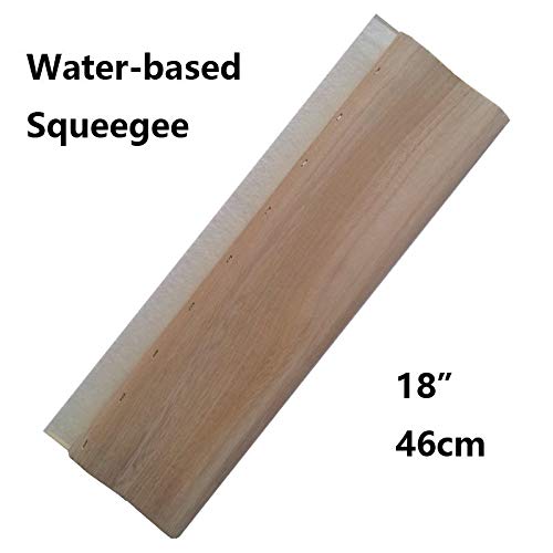 INTBUYING Screen Printing Squeegee Ink Squeegee Wooden Water Scraper 65 Durometer 18nches Long 4 inches Wide with Rubber Blade and Wooden Handle - size: 18 inches long