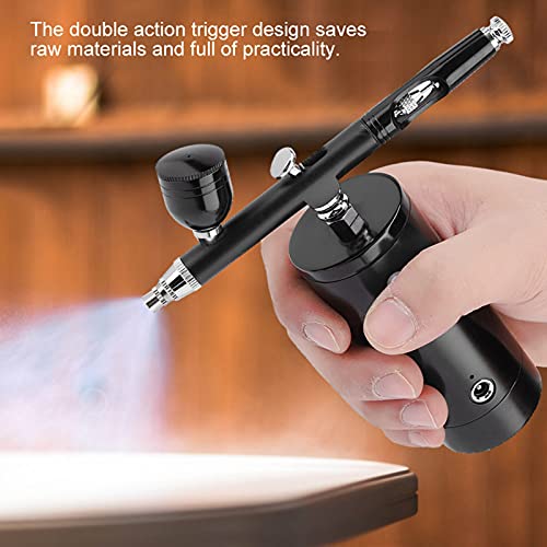 Aluminum Barber Compressor, 0.3mm Black Mini Air Compressor Spray Gun Airbrush Set