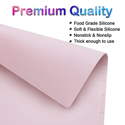 Creator 20"x16" Silicone Painting Mat with Cup - Nonstick Sheet for Resin Jewelry Casting, Art, DIY, Drawing, Clay and Play Doh - color: Pink