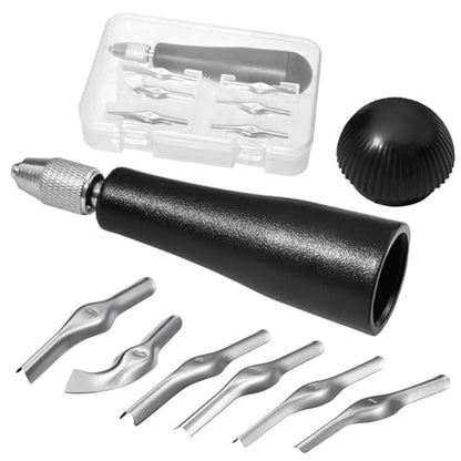 Linoleum Cutter Kit Assortment Craft Linoleum Cutter Kit Linocut Carving Tools Rubber Block Stamp Carving Block Stamp Making Includes Plastic Storage Handle and 5 Blades