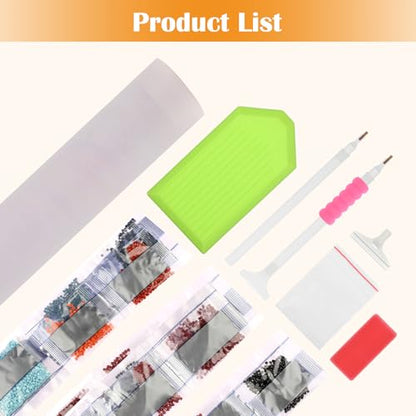 MXJSUA DIY Diamond Painting Kits for Adults, Tortoise Diamond Gem Art Painting for Beginners, Diamond Picture with Full Round Drill Dots Craft Set, 12x16 Inch - color: Animals-14