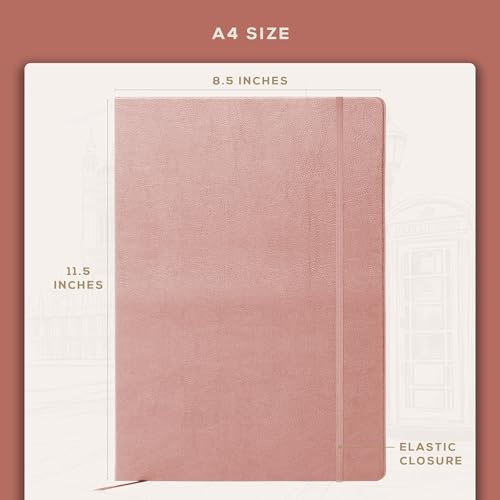 Beechmore Books A4 8.5x11 Mixed Media Sketchbook 160 GSM/98LB with Gift Box - color: Rose Wood, size: A4 - 8.5" x 11.5" Large