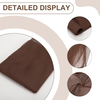 59" x 72"(2 Yards) Brown Mesh Fabric | Slightly Stretchy for Sewing Projects, Backpack Pocket and Straps, Netting Clothes and Shopping Bag - color: Brown
