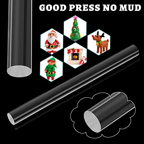 Clabby 4 Pieces Acrylic Clay Roller Plastic Clear Round Tube Roller Pin Polymer Clay Tools for DIY Handmade Crafts Handmade Art Supplies, 6.5 x 0.5 Inch - size: 6.5 x 0.5 Inch
