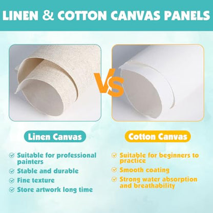 ESRICH Professional Linen Canvas for Painting, 5 Pack Linen Flat Canvas Panels 11x14 Primed Acid Free Blank Canvas Boards for Painting for Artists, Painters - size: Linen canvas-5p11x14in