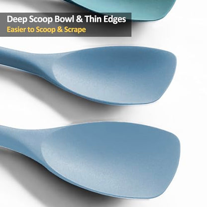 Upgrade Silicone Spatula Spoon Set,VOVOLY Heat Resistant Rubber Spoonula, Seamless Non-Stick Flexible Scrapers for Baking Mixing Tool,3 Pack,Starry Blue - color: Starry Blue