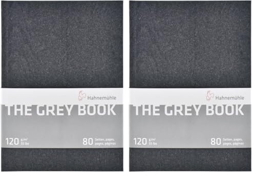 Hahnemuehle The Grey Book 120g/m², Sketchbook, A5, 40 fls. (Pack of 2) - size: A5 (Pack of 2)