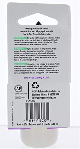 Sculpey® Gloss Glaze, Non Toxic, 1 fl oz. bottle with precise flow twist cap. Will add a glossy finish to your baked polymer oven-bake clay creations!