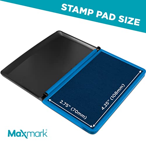 MaxMark Large Blue Stamp Pad - 2-3/4" by 4-1/4" - Premium Quality Felt Pad - color: Blue, size: 2-3/4" by 4-1/4"
