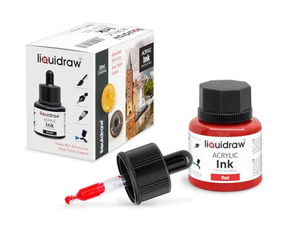Liquidraw Acrylic Drawing Ink - 20 Assorted Colours | 35 ml Bottles with Ink Dropper | Suitable for Painting, Art Drawing & Design | for Professionals, Artists, Students & Hobbyists | Waterproof - style: Set of 20 (Assorted Colours)