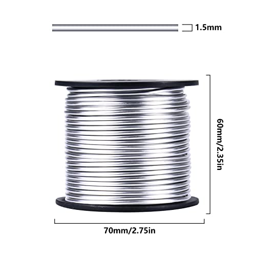 75FT 16 Gauge Bendable Silver Aluminum Craft Wire for Jewelry Making Craft | 1.5mm Thick Soft Metal Sculpting Aluminum Armature Wire Roll Bulk for DIY Craft - color: Silver, size: 16 Gauge