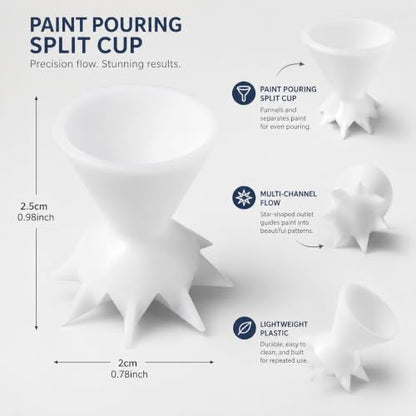 White Paint Pouring Split Cup Strainer Tool for Fluid Art | DIY Acrylic Crafts, Paint Strainer, Fluid Art Tool, Pouring Cup, Craft Accessory