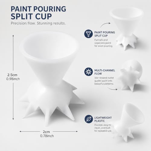 White Paint Pouring Split Cup Strainer Tool for Fluid Art | DIY Acrylic Crafts, Paint Strainer, Fluid Art Tool, Pouring Cup, Craft Accessory