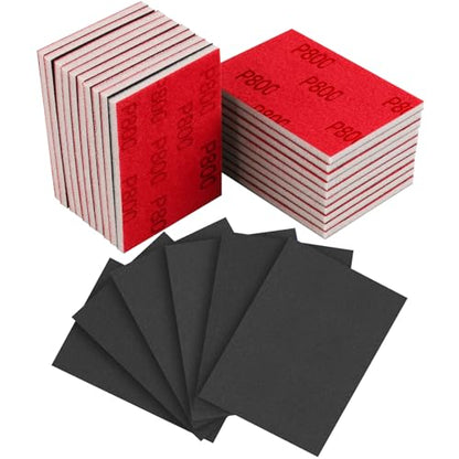 24Pcs Sanding Sponge 800 Grit Wet Dry Soft Foam Hand Sander Block - size: 24pcs 800 Grit, style: Aluminum