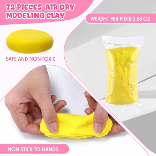 VioraWhite 72 Pcs 38oz Air Dry Clay Bulk Modeling Clay,Pastel - color: Pastel