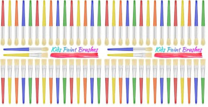 Anezus 30 Kids Paint Brushes Set with Jumbo Round Watercolor and Large Flat Craft Brushes (Pack of 2) - size: 6 1/4inch (Pack of 2)