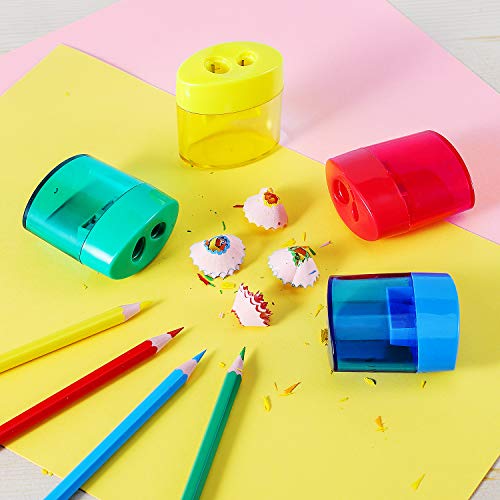 KIDMEN 2-Hole Pencil Sharpener - Handheld, 12 Pack for Kids