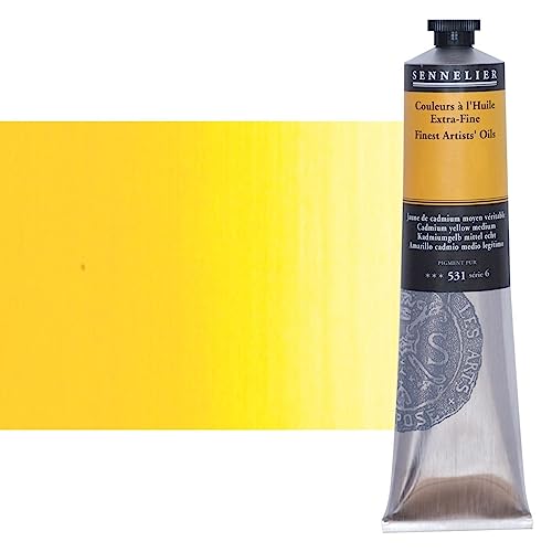 SENNELIER Artists Color Oil Paint, 200ml, Cadmium Yellow Medium S6 - color: Cadmium Yellow Medium S6, size: 1 Count (Pack of 1)