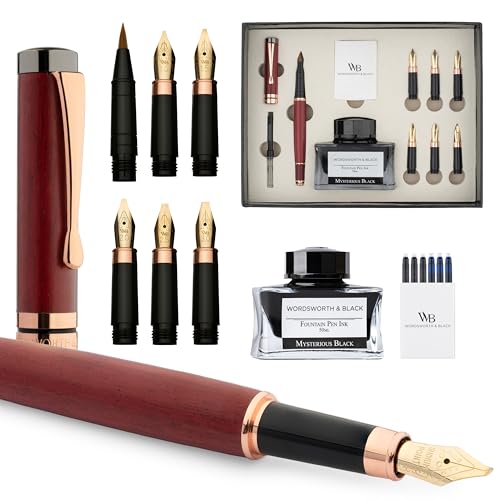 Wordsworth & Black Luxury Bamboo Violet Calligraphy Pen Set, 6 Nibs - color: Violet Wood