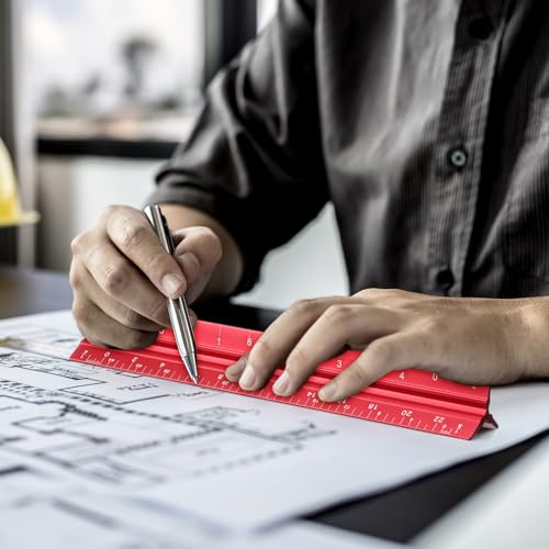 Fumete 12 Pack 6 Inch Architectural Engineering Scale Rulers Small Scale Ruler Pocket Size Scale Ruler Construction Rulers Imperial Measurements for Architects Engineering, Draftsman Drawing(Red) - color: Red