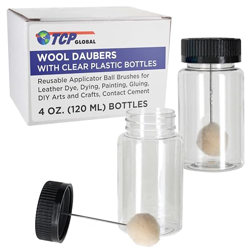 TCP Global 6-Pack Wool Daubers with Clear Plastic Bottles, 4 oz. (120 ml)