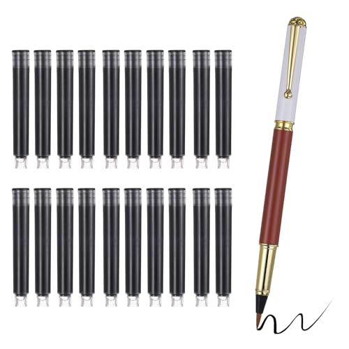 PATIKIL Calligraphy Brush Pens Refillable Brush Pen Set Chinese Hand Yellow | Writing Marker Kits, with Fountain Black Ink Metal Clip, for Lettering Journaling Art Drawing - color: Yellow