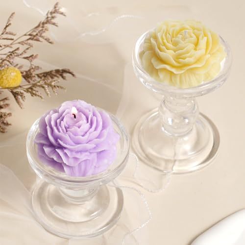 Peony Candle Mold, 3 Cavity Peony Flower Making Mold - color: 3 Cavity Peony Flower Silicone Molds